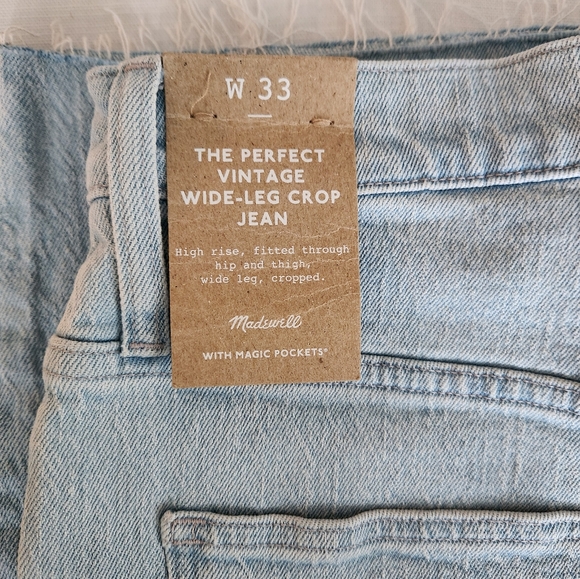 Madewell Perfect Vintage Wide-Leg Crop Jean W33 NWT - Picture 6 of 7